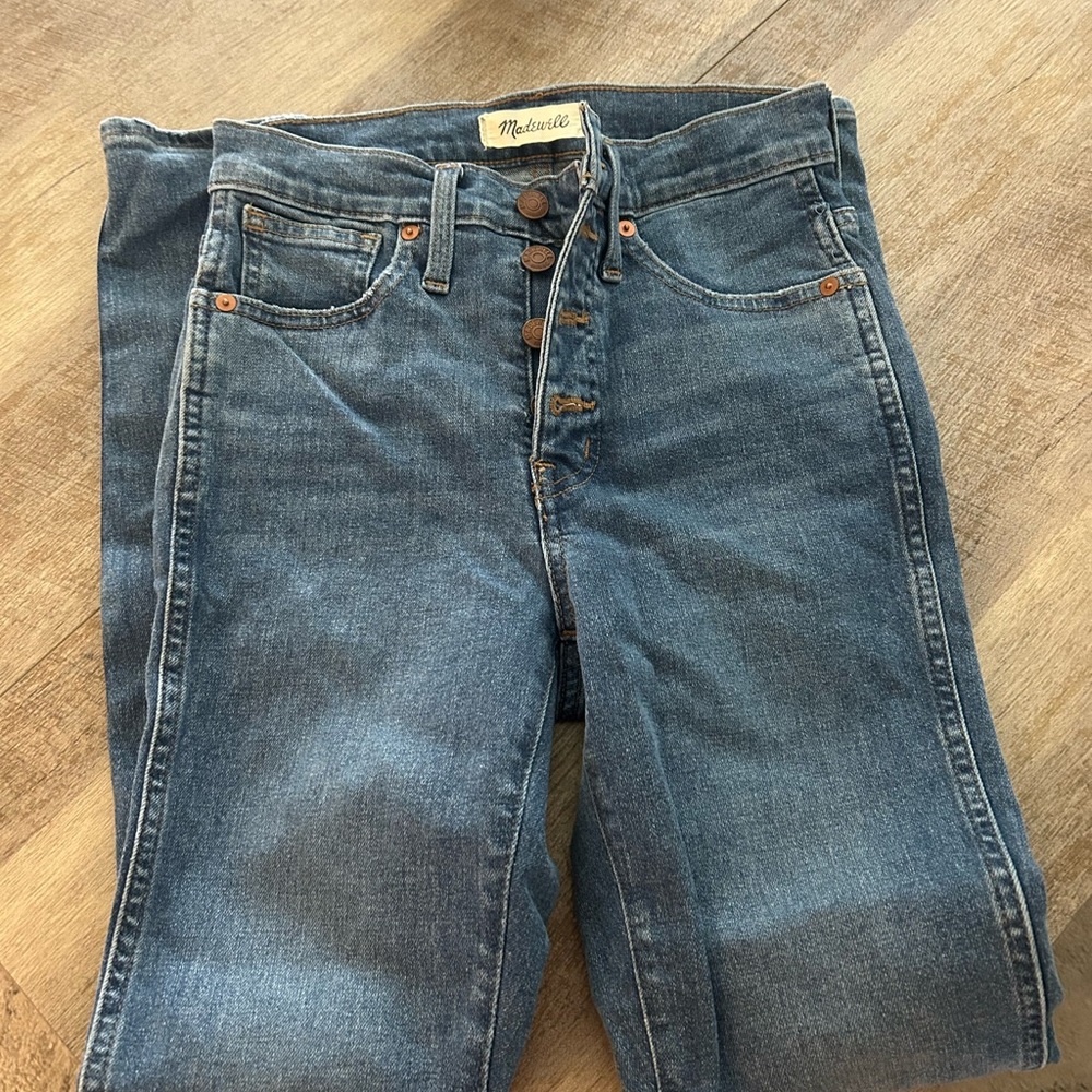Madewell High Rise Skinny Blue Jeans